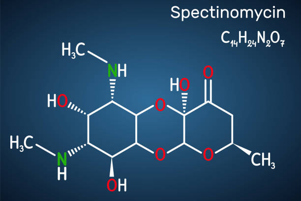 Cấu trúc hóa học của spectinomycin minh họa cơ chế tác dụng của kháng sinh