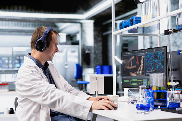 Researcher analyzing laboratory data related to tylosin antimicrobial resistance